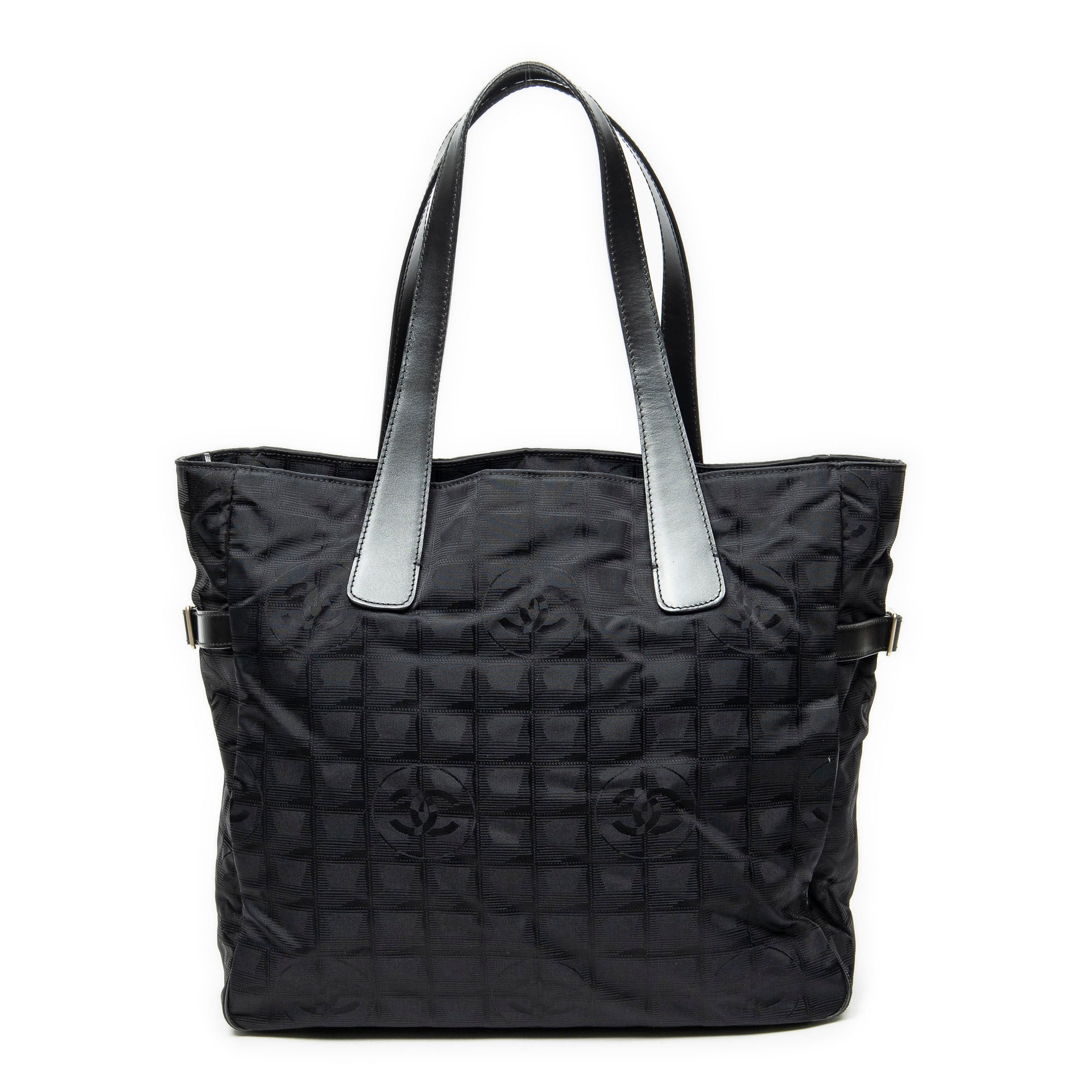 Shoulder Bag New Travel Line Zip Shopping Tote Black New Travel Line Print Nylon Canvas