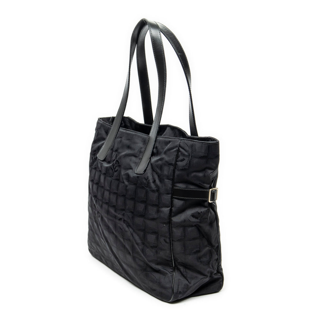 Shoulder Bag New Travel Line Zip Shopping Tote Black New Travel Line Print Nylon Canvas