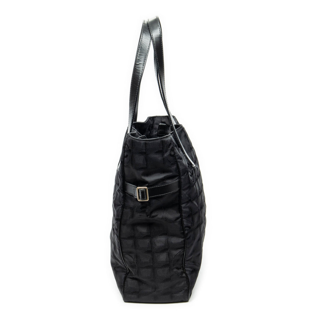 Shoulder Bag New Travel Line Zip Shopping Tote Black New Travel Line Print Nylon Canvas