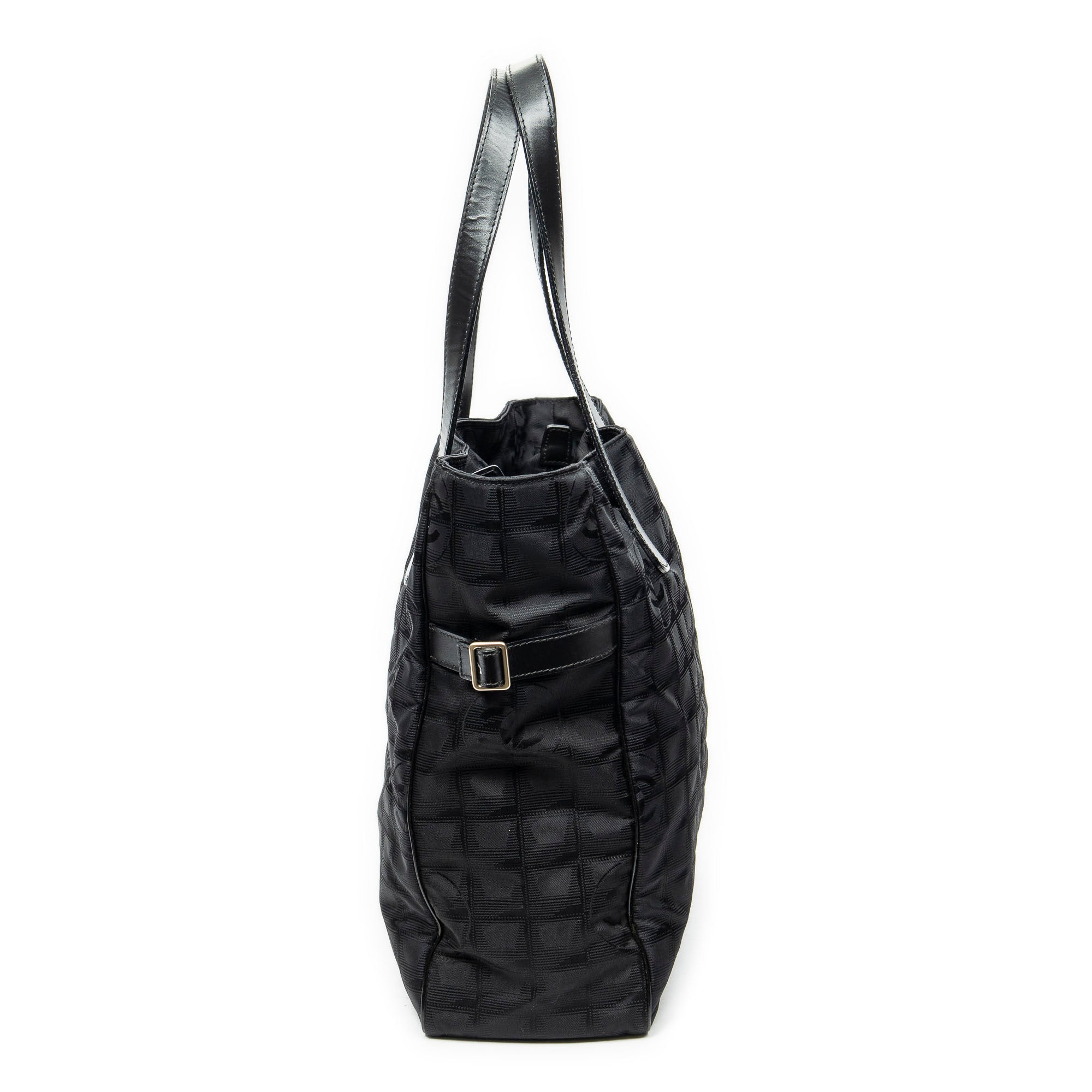 Shoulder Bag New Travel Line Zip Shopping Tote Black New Travel Line Print Nylon Canvas