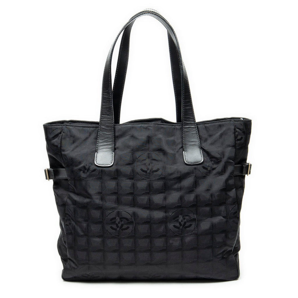 Shoulder Bag New Travel Line Zip Shopping Tote Black New Travel Line Print Nylon Canvas