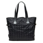 Shoulder Bag New Travel Line Zip Shopping Tote Black New Travel Line Print Nylon Canvas