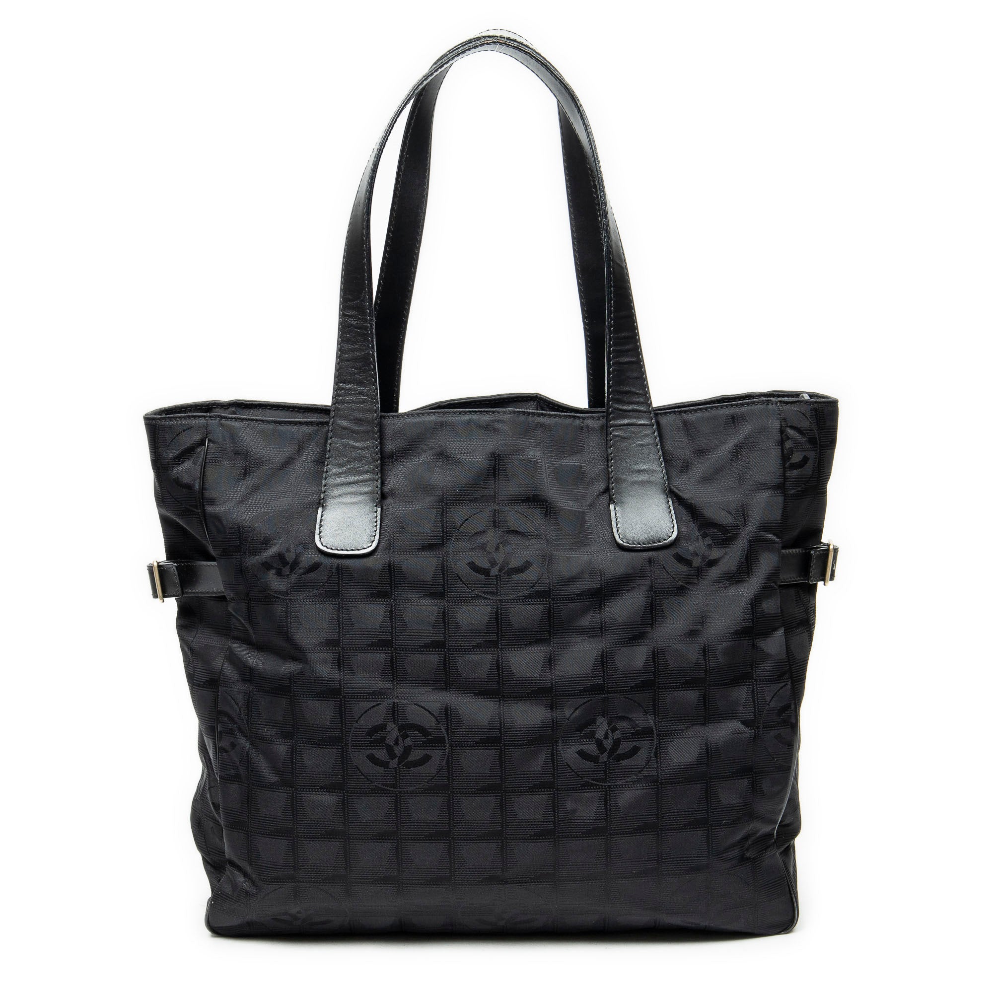 Shoulder Bag New Travel Line Zip Shopping Tote Black New Travel Line Print Nylon Canvas