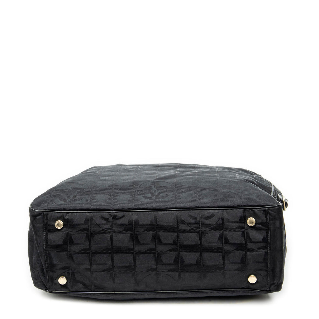 Shoulder Bag New Travel Line Zip Shopping Tote Black New Travel Line Print Nylon Canvas