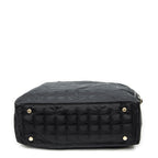 Shoulder Bag New Travel Line Zip Shopping Tote Black New Travel Line Print Nylon Canvas