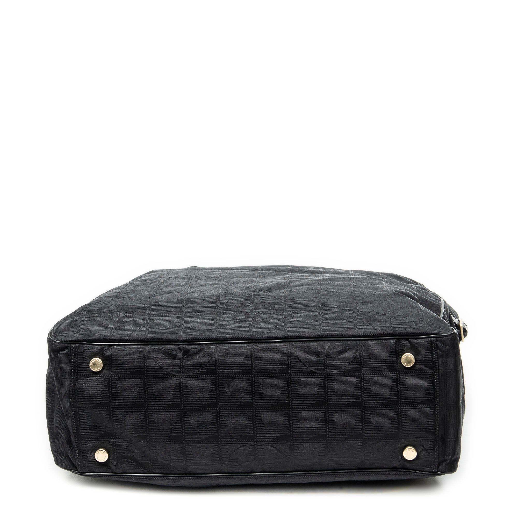 Shoulder Bag New Travel Line Zip Shopping Tote Black New Travel Line Print Nylon Canvas