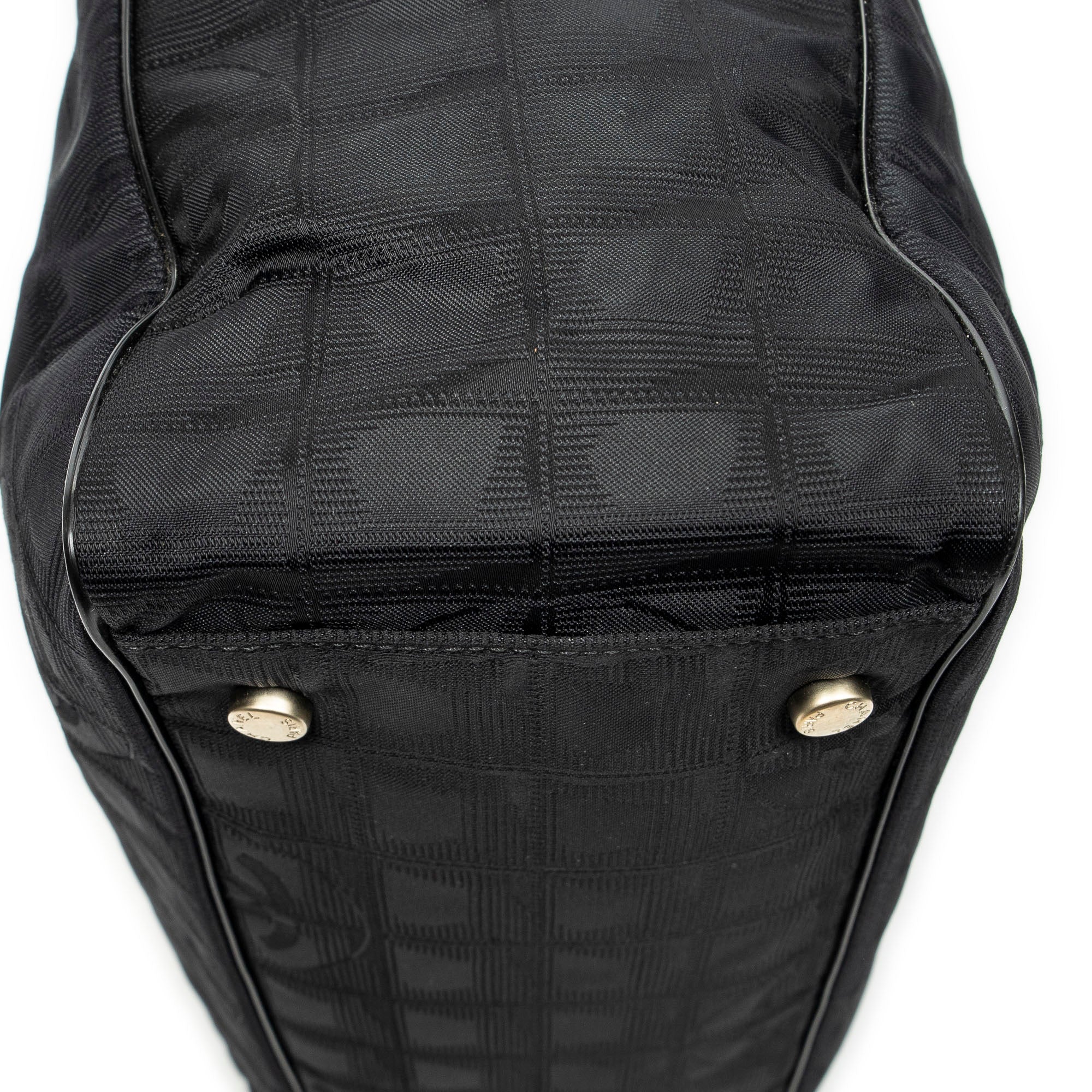 Shoulder Bag New Travel Line Zip Shopping Tote Black New Travel Line Print Nylon Canvas