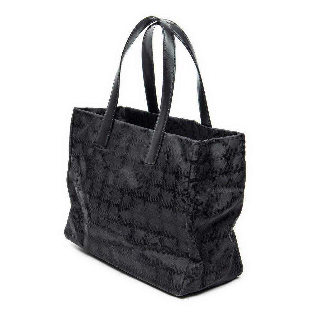 Shoulder Bag New Travel Line Medium Shopping Tote Black New Travel Line Print Nylon Canvas