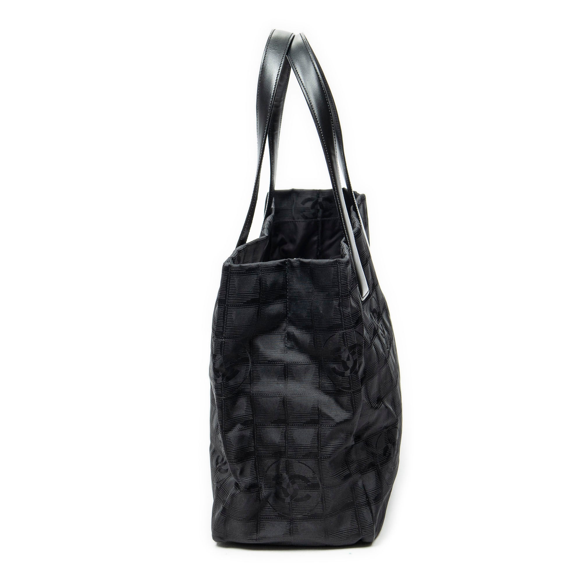 Shoulder Bag New Travel Line Medium Shopping Tote Black New Travel Line Print Nylon Canvas