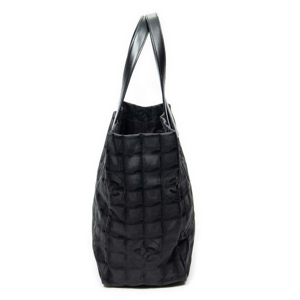 Shoulder Bag New Travel Line Medium Shopping Tote Black New Travel Line Print Nylon Canvas
