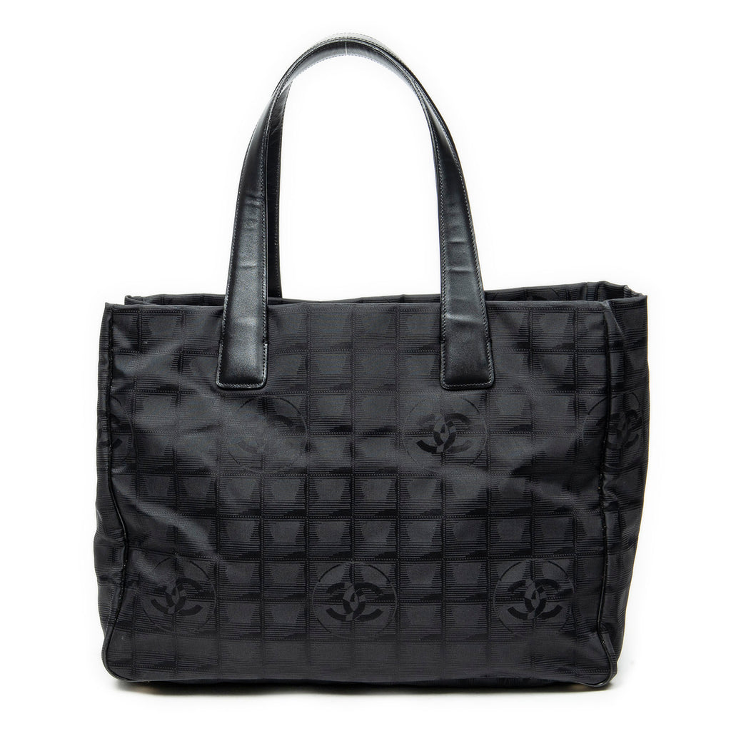 Shoulder Bag New Travel Line Medium Shopping Tote Black New Travel Line Print Nylon Canvas