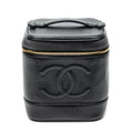 Pouch Timeless Tall Vanity Case Black Caviar Leather