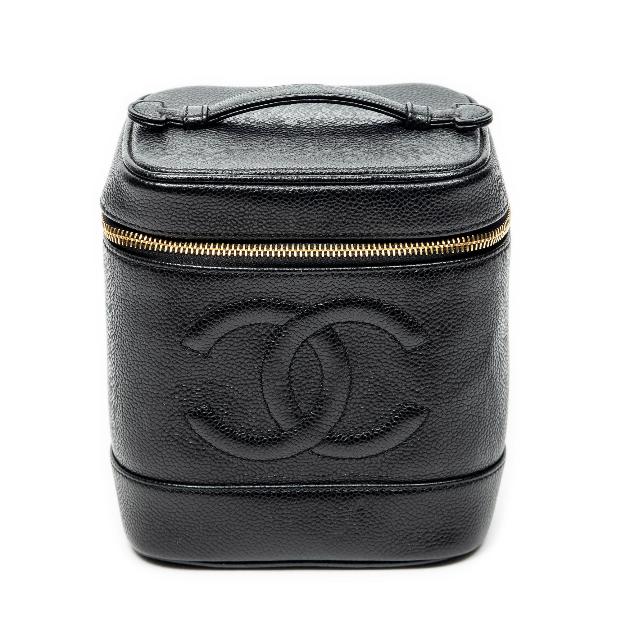 Pouch Timeless Tall Vanity Case Black Caviar Leather