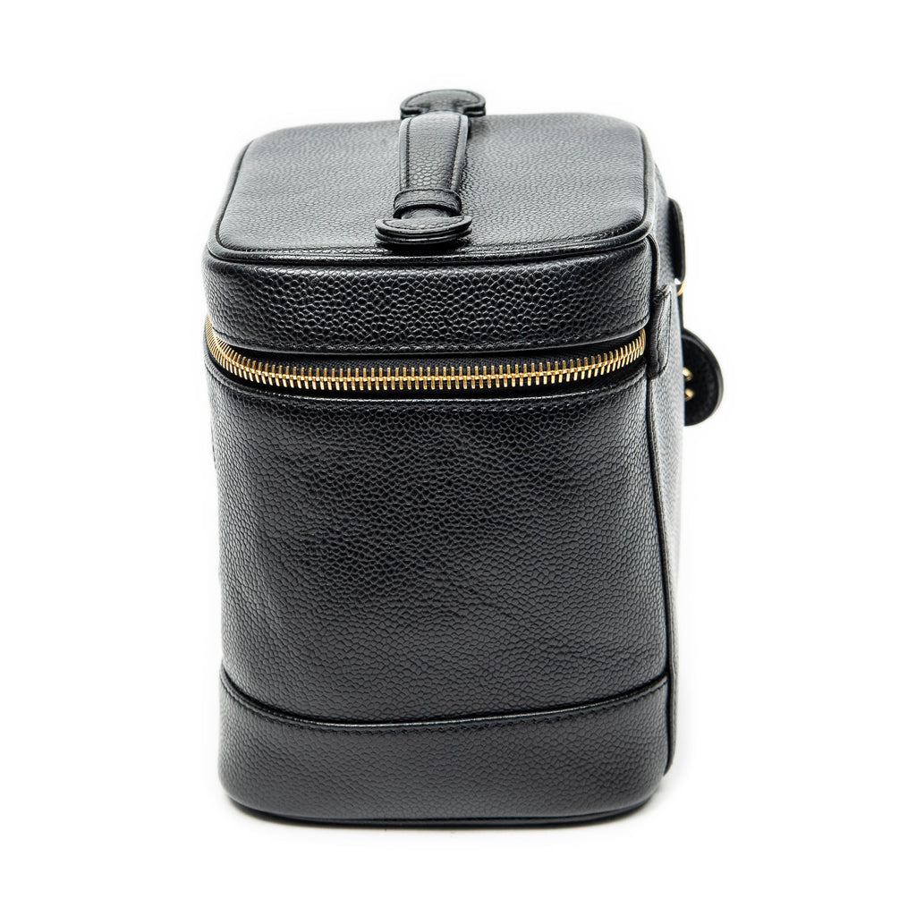 Pouch Timeless Tall Vanity Case Black Caviar Leather