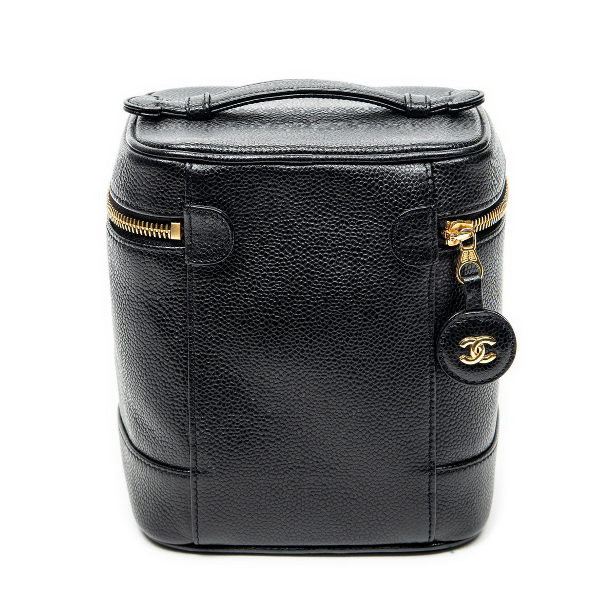 Pouch Timeless Tall Vanity Case Black Caviar Leather