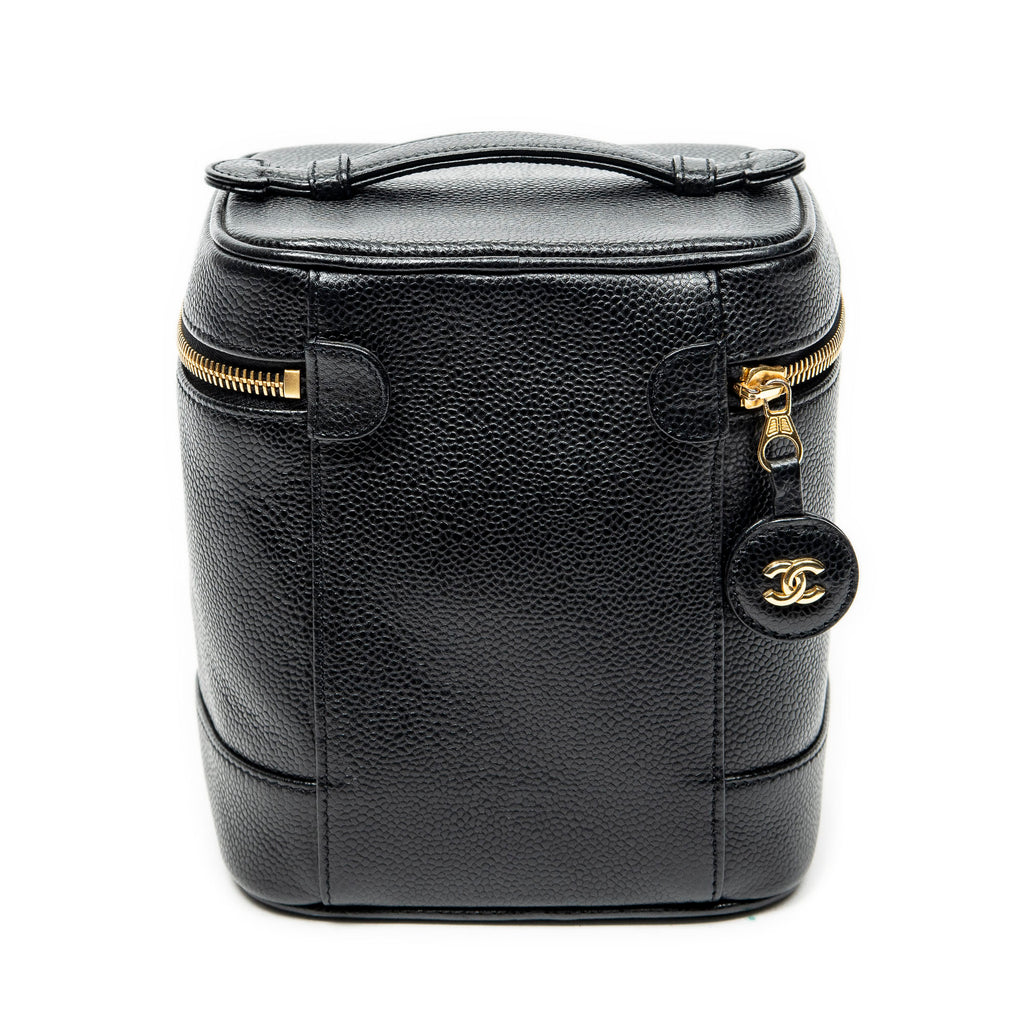 Pouch Timeless Tall Vanity Case Black Caviar Leather