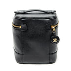 Pouch Timeless Tall Vanity Case Black Caviar Leather