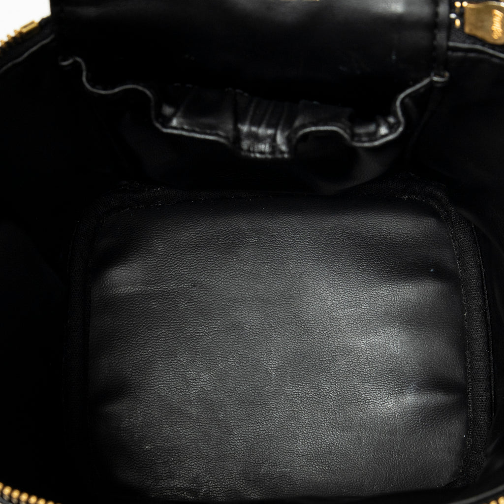 Pouch Timeless Tall Vanity Case Black Caviar Leather