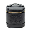 Pouch Timeless Tall Vanity Case Black Caviar Leather