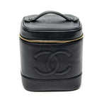Pouch Timeless Tall Vanity Case Black Caviar Leather