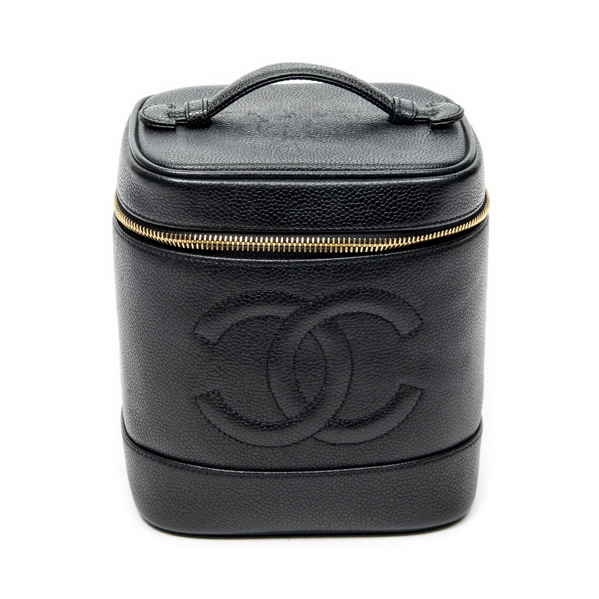 Pouch Timeless Tall Vanity Case Black Caviar Leather