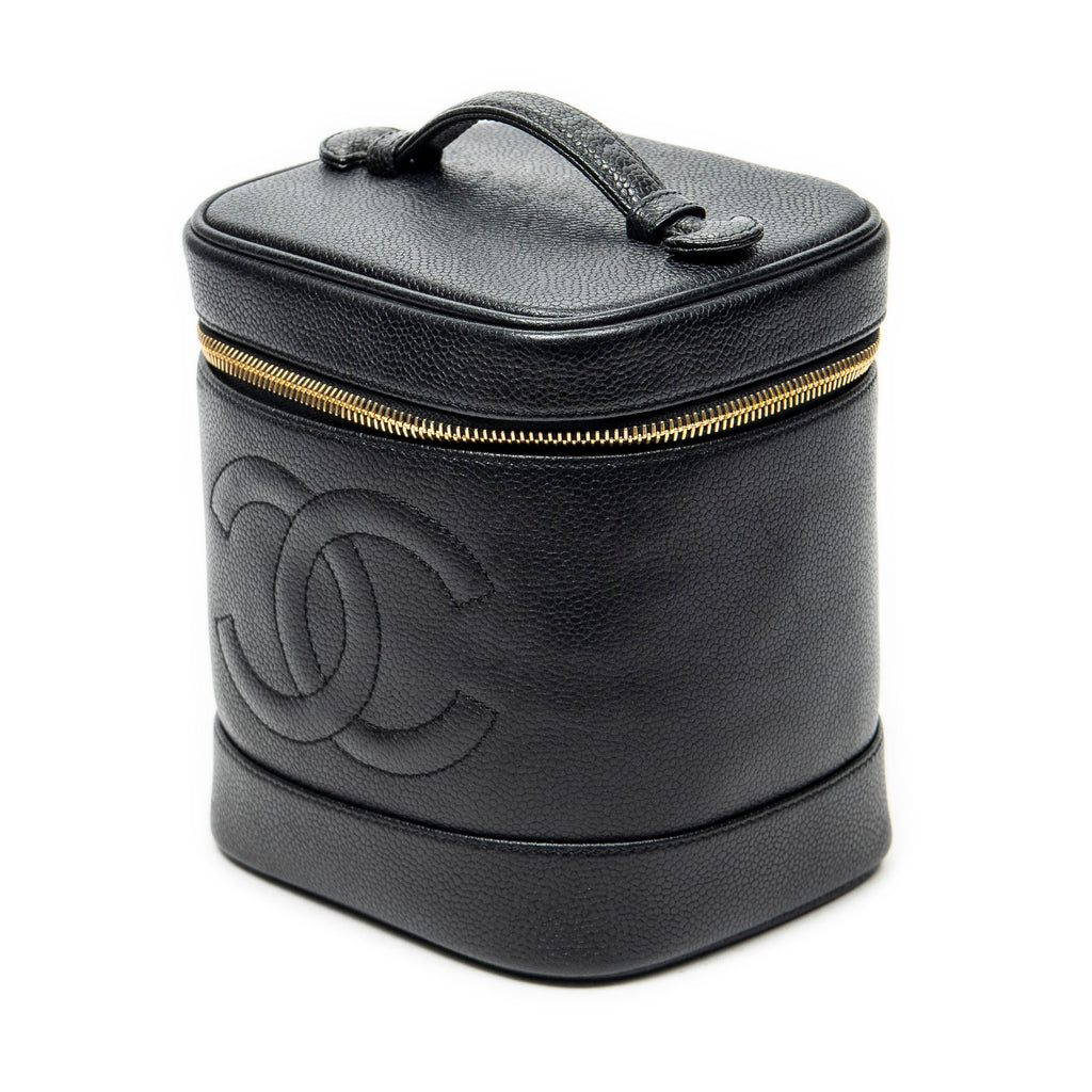 Pouch Timeless Tall Vanity Case Black Caviar Leather