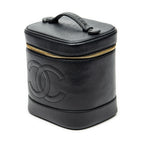 Pouch Timeless Tall Vanity Case Black Caviar Leather