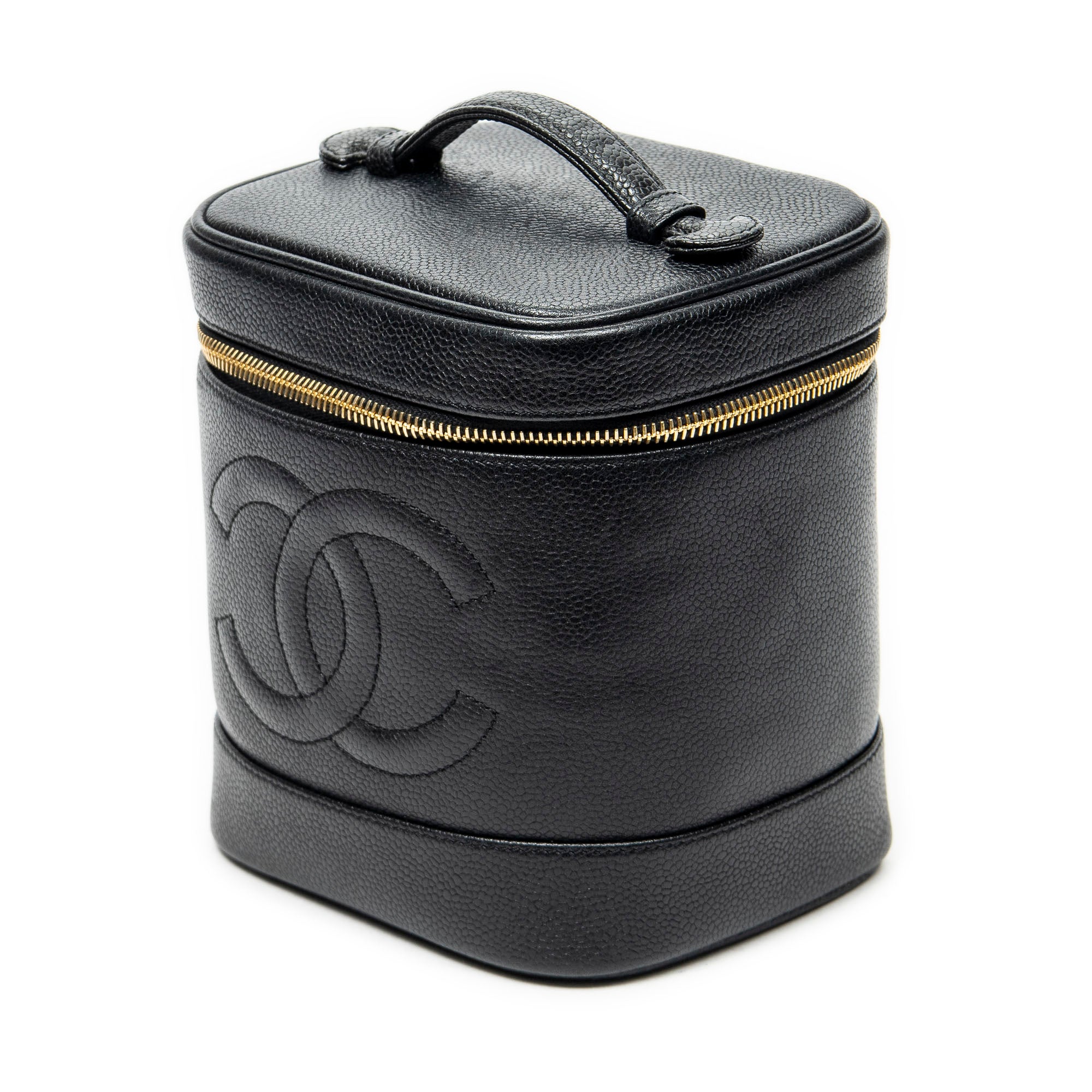 Pouch Timeless Tall Vanity Case Black Caviar Leather