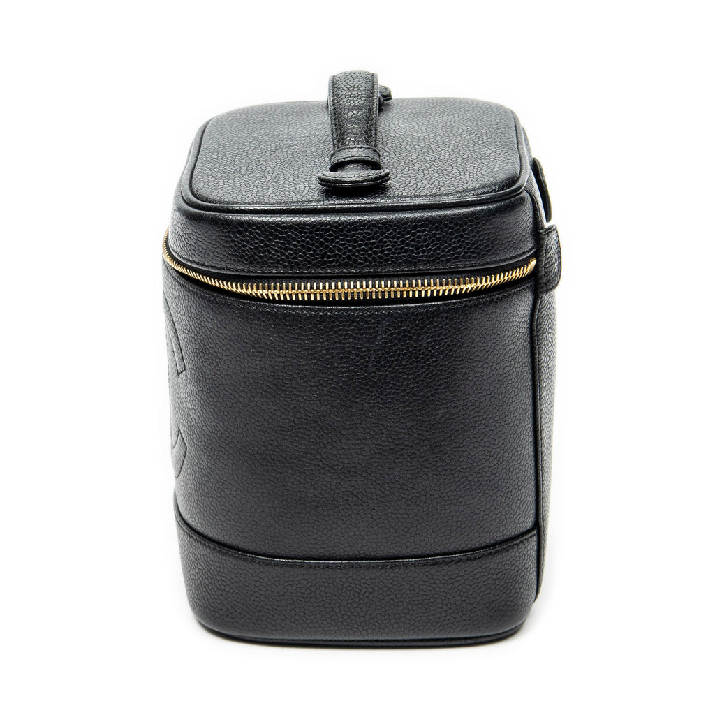 Pouch Timeless Tall Vanity Case Black Caviar Leather