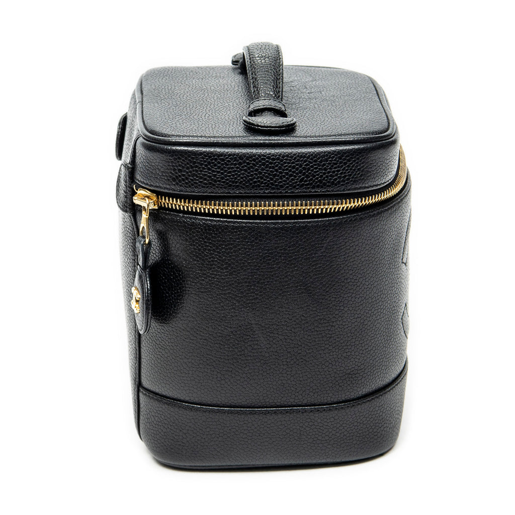 Pouch Timeless Tall Vanity Case Black Caviar Leather