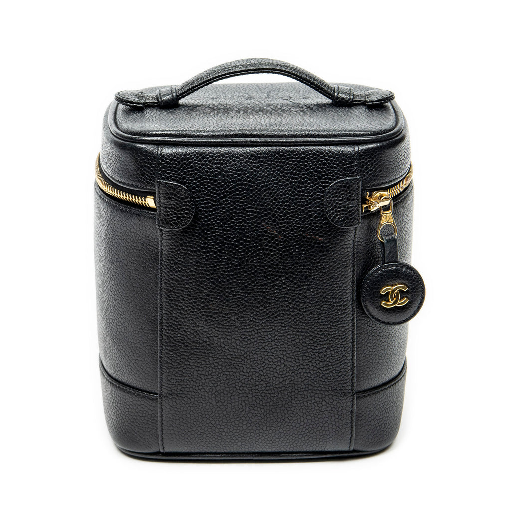 Pouch Timeless Tall Vanity Case Black Caviar Leather