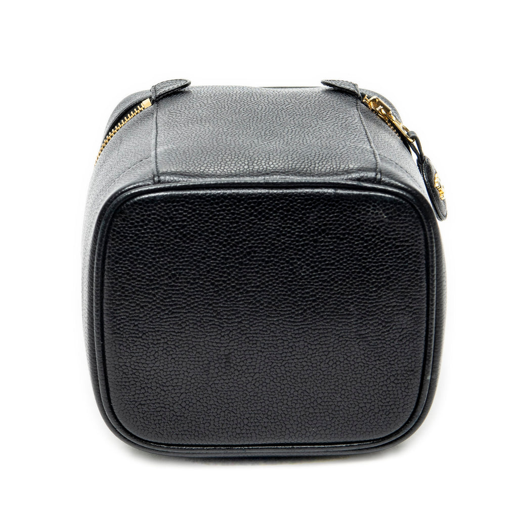 Pouch Timeless Tall Vanity Case Black Caviar Leather