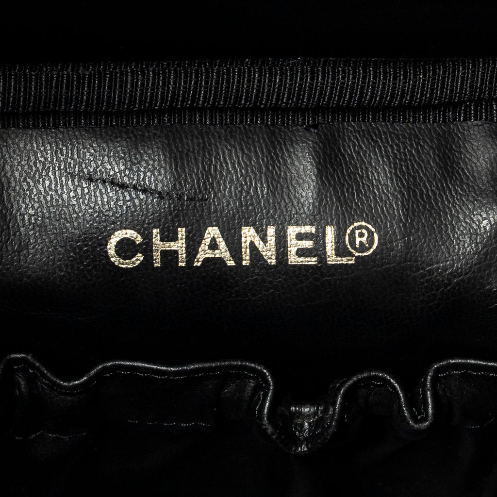 Pouch Timeless Tall Vanity Case Black Caviar Leather
