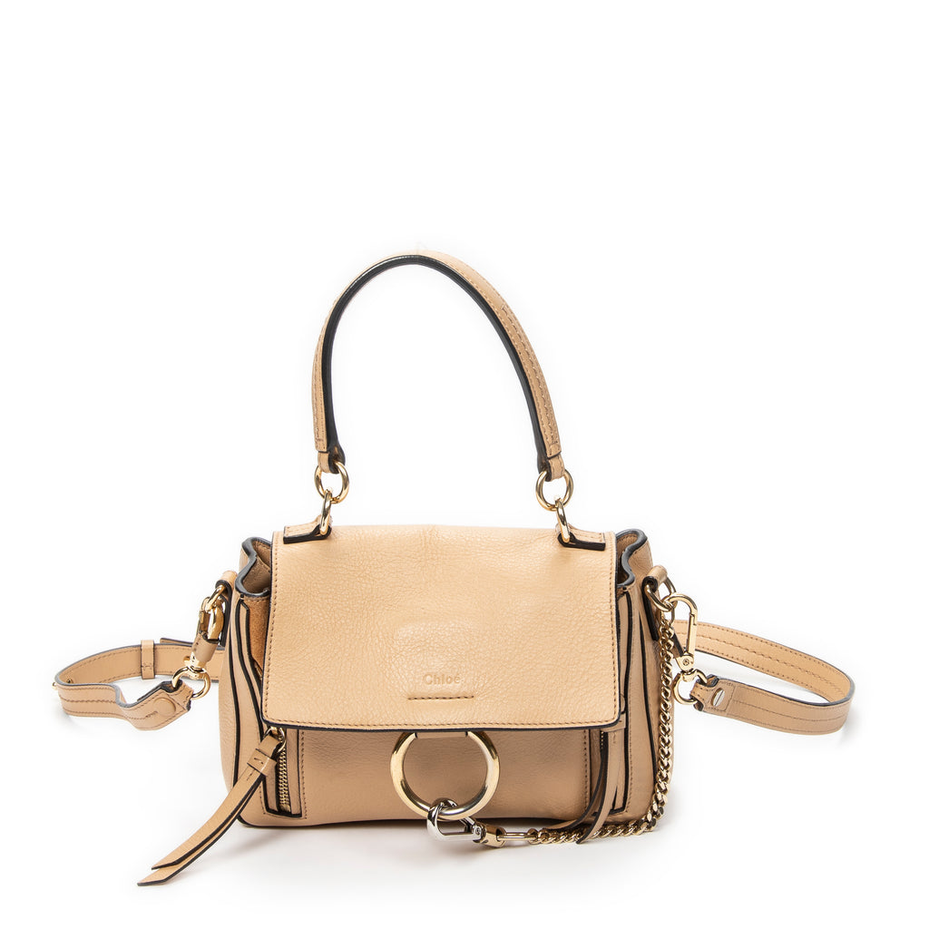 Shoulder Bag Mini Faye Day Tan Grained Calfskin Leather