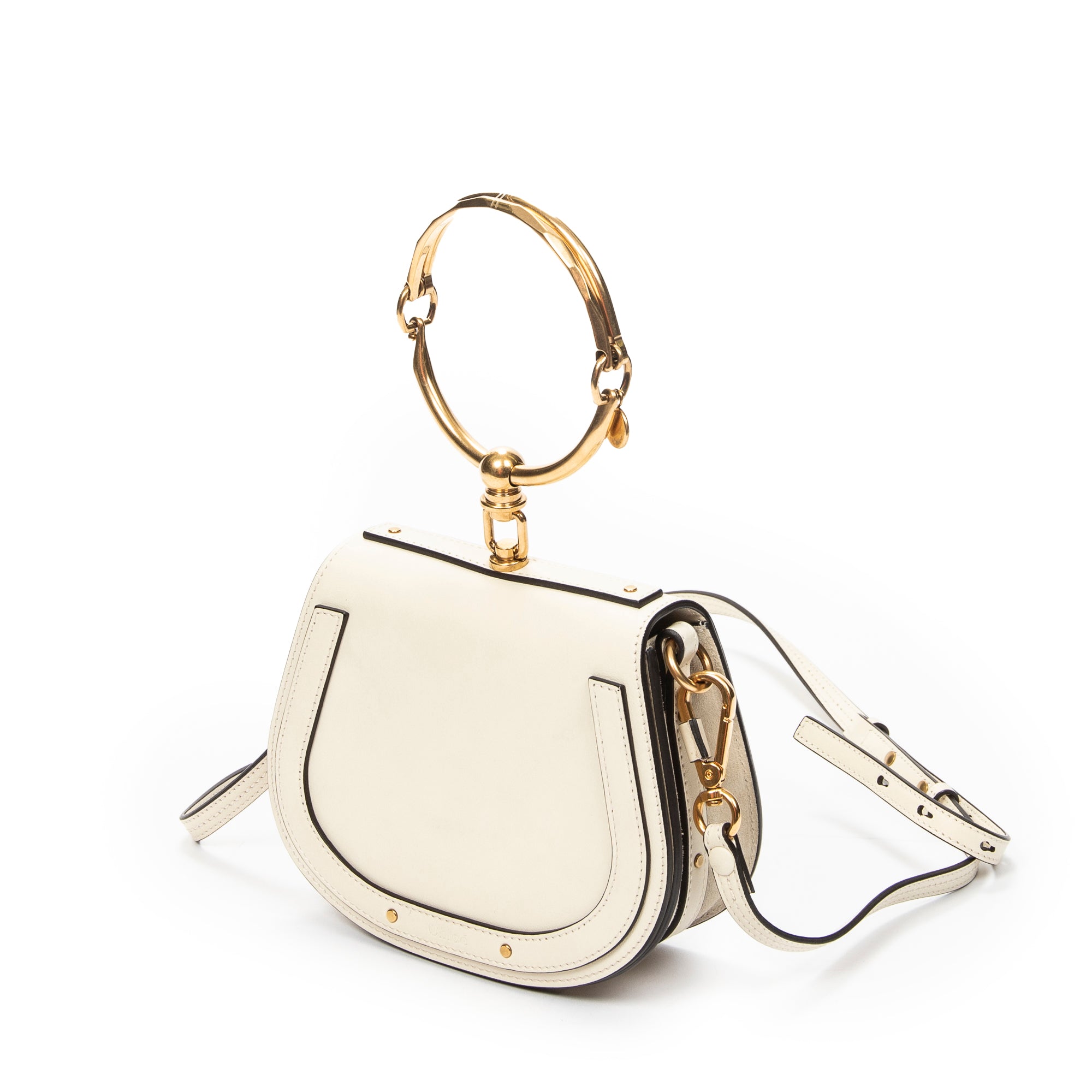 Shoulder Bag Nile Bracelet Bag Ivory Calfskin Leather