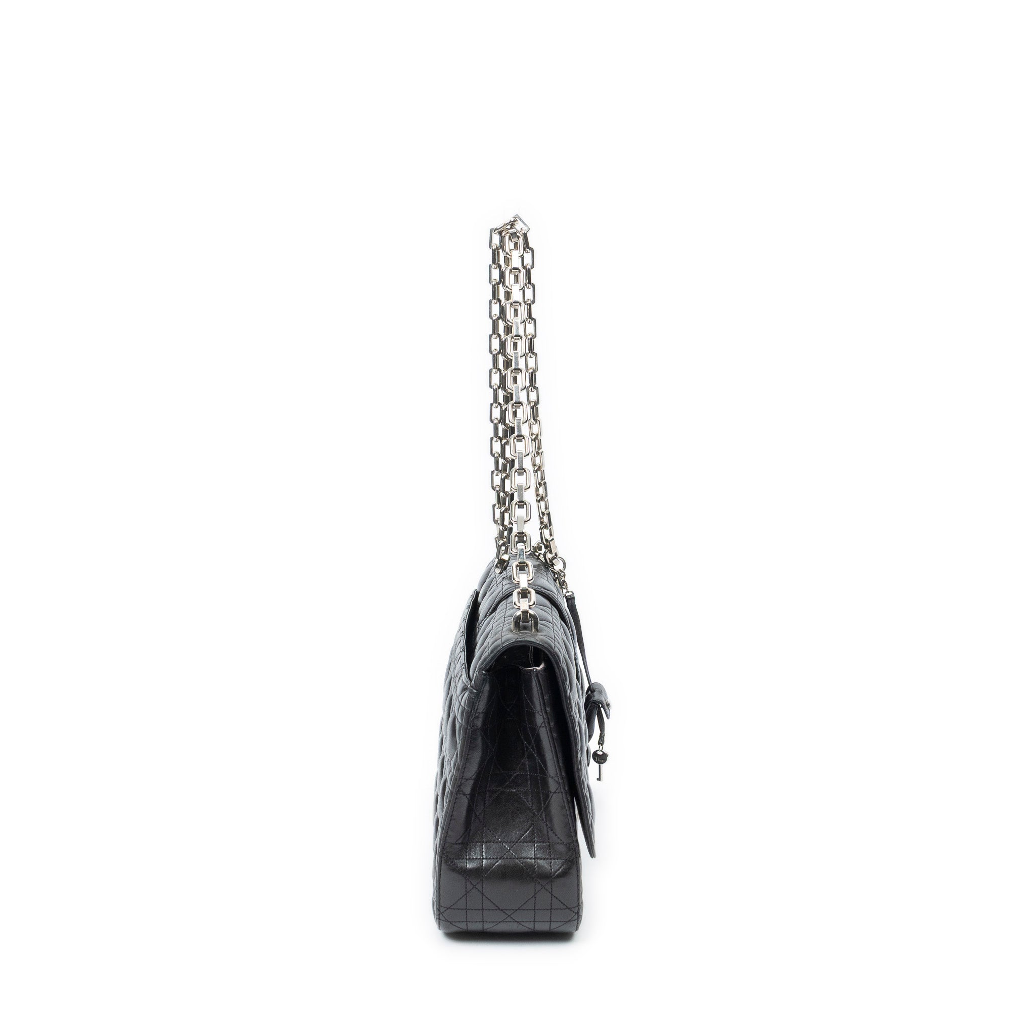 Shoulder Bag Large Miss Dior Flap Black Cannage Lambskin Leather