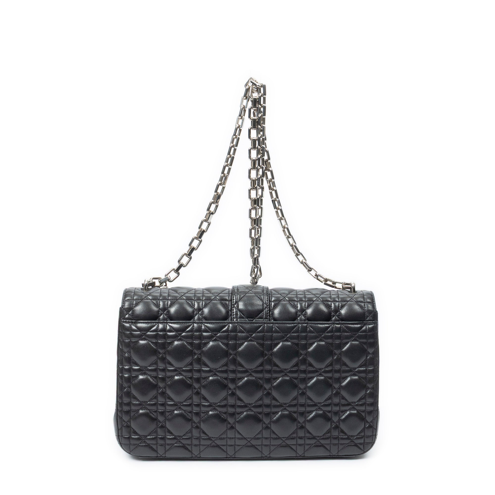 Shoulder Bag Large Miss Dior Flap Black Cannage Lambskin Leather