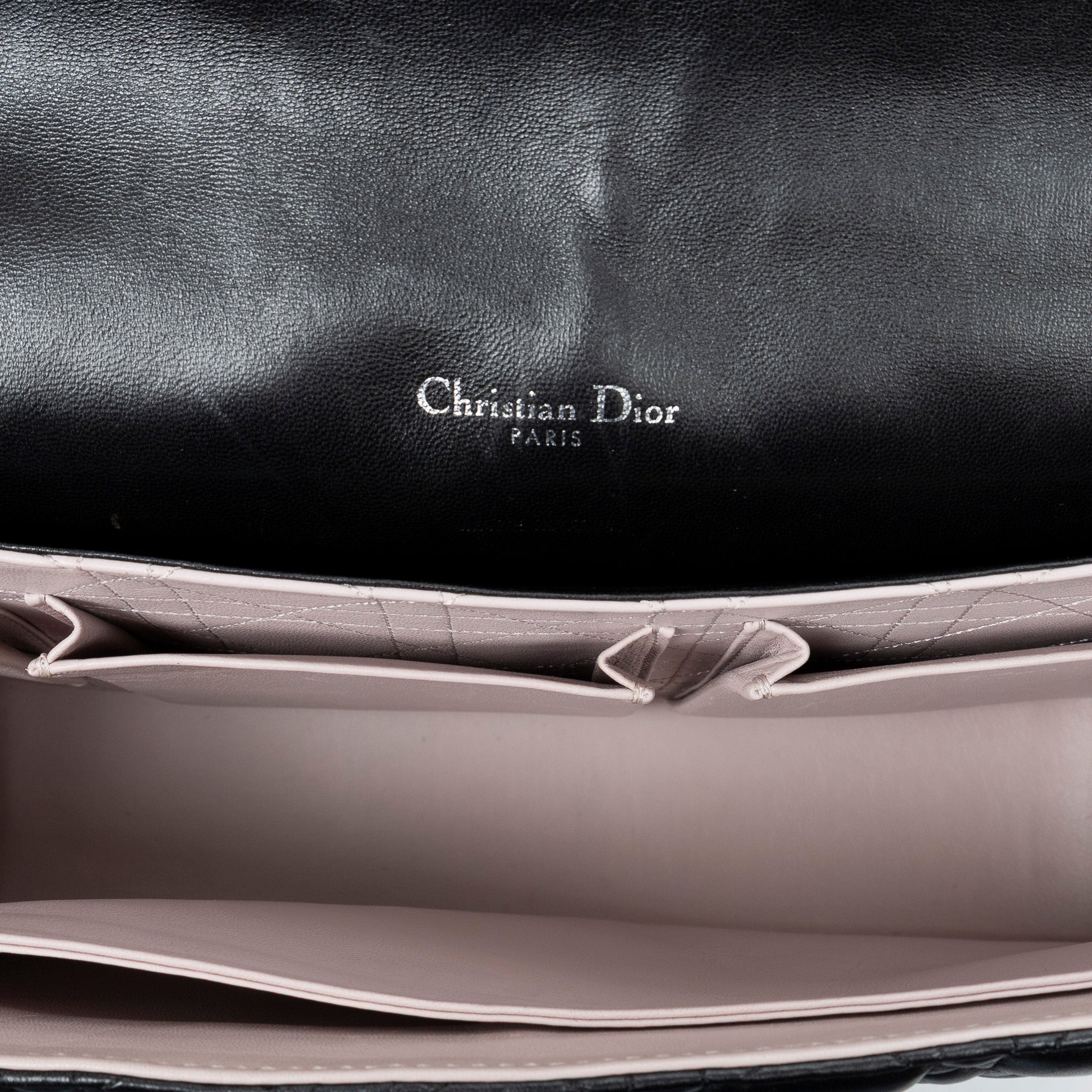 Shoulder Bag Large Miss Dior Flap Black Cannage Lambskin Leather