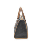 Handbag Vintage Boston Brown Honeycomb Coated Canvas