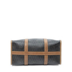 Handbag Vintage Boston Brown Honeycomb Coated Canvas