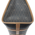 Handbag Vintage Boston Brown Honeycomb Coated Canvas