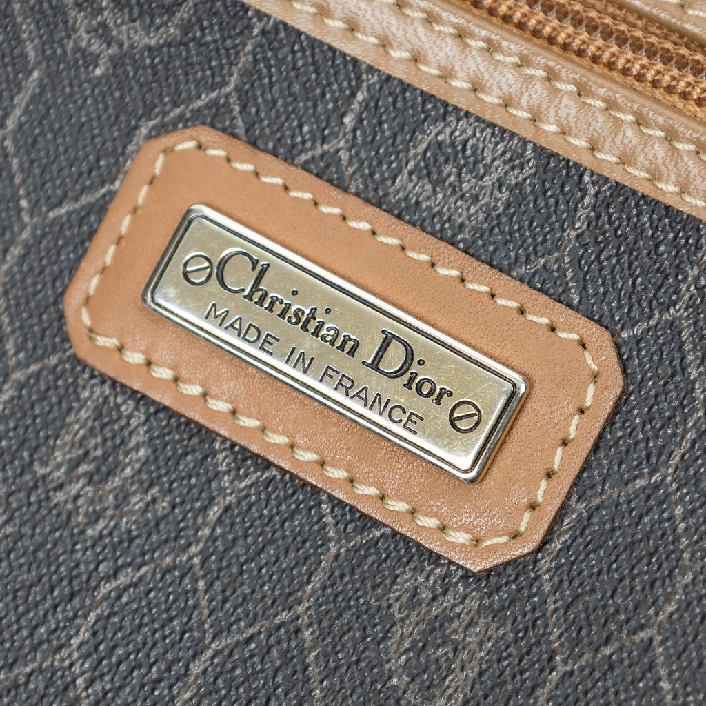 Handbag Vintage Boston Brown Honeycomb Coated Canvas