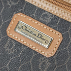 Handbag Vintage Boston Brown Honeycomb Coated Canvas