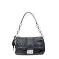 Shoulder Bag New Lock Ruffle Flap Black Cannage Lambskin Leather