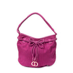 Shoulder Bag Bow Charm Hobo Magenta Diorissimo Canvas