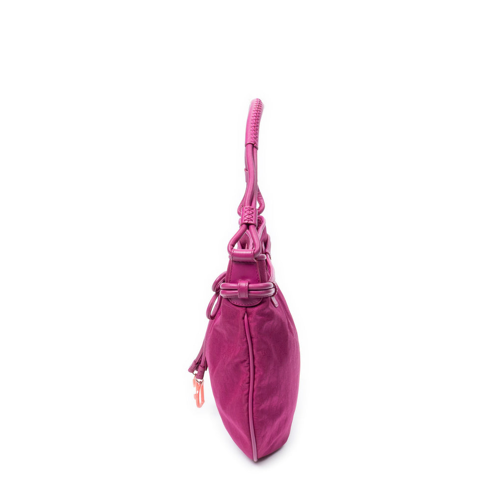 Shoulder Bag Bow Charm Hobo Magenta Diorissimo Canvas