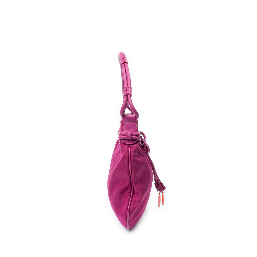 Shoulder Bag Bow Charm Hobo Magenta Diorissimo Canvas