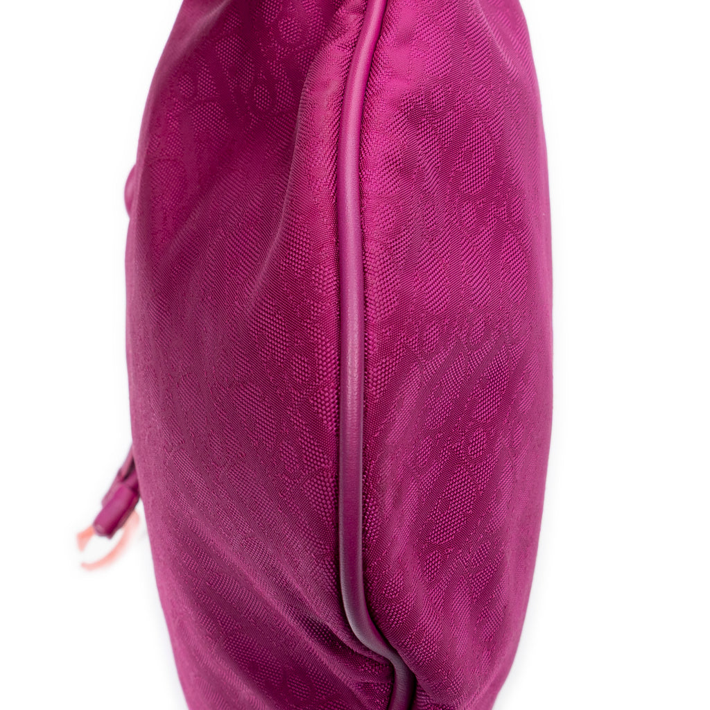 Shoulder Bag Bow Charm Hobo Magenta Diorissimo Canvas