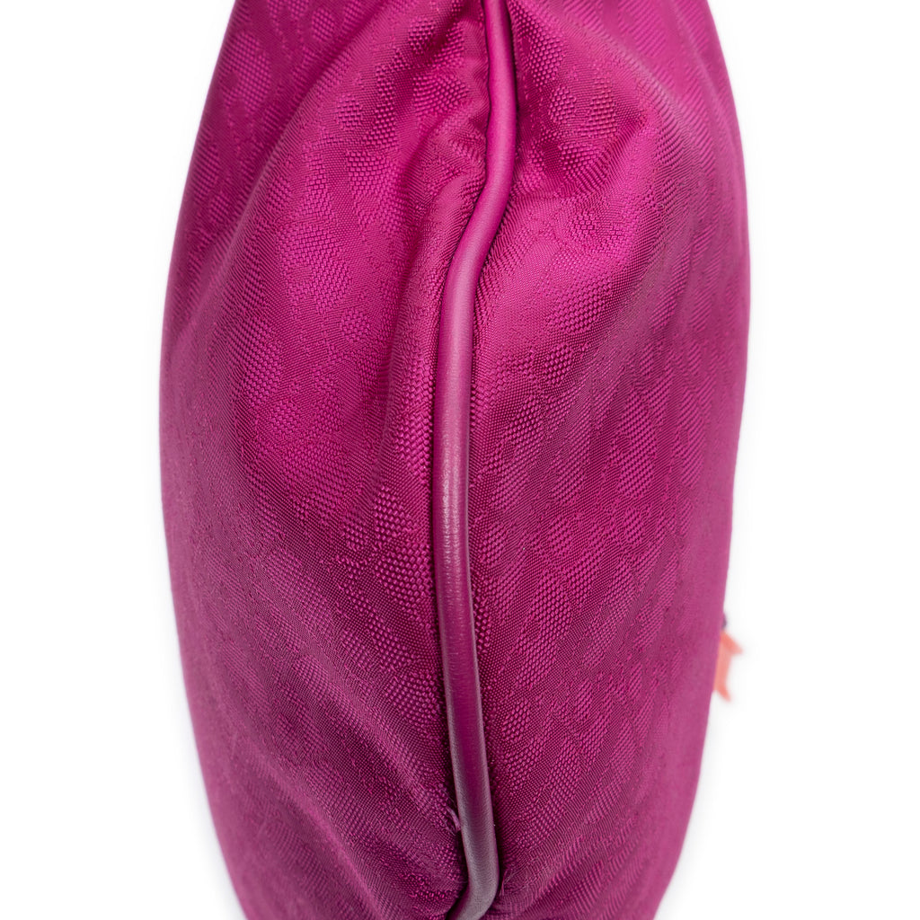 Shoulder Bag Bow Charm Hobo Magenta Diorissimo Canvas