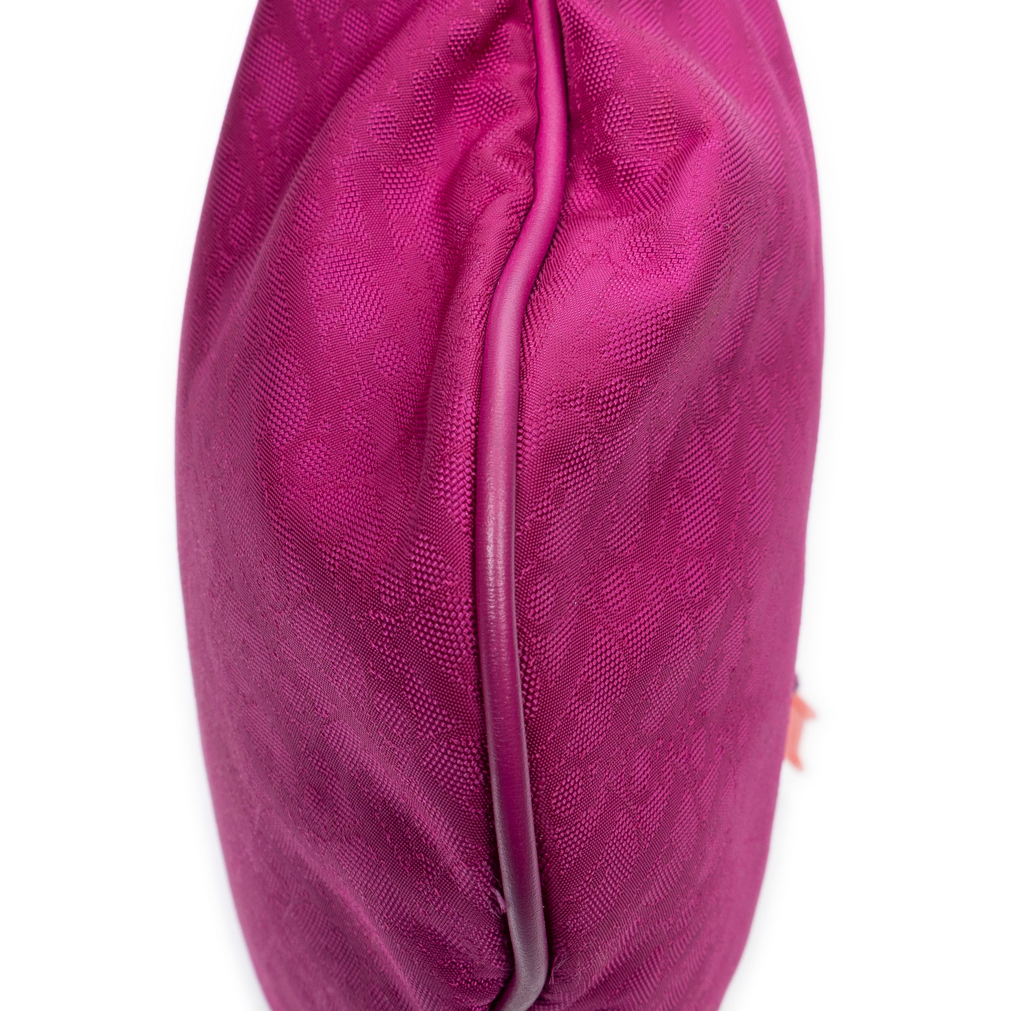 Shoulder Bag Bow Charm Hobo Magenta Diorissimo Canvas